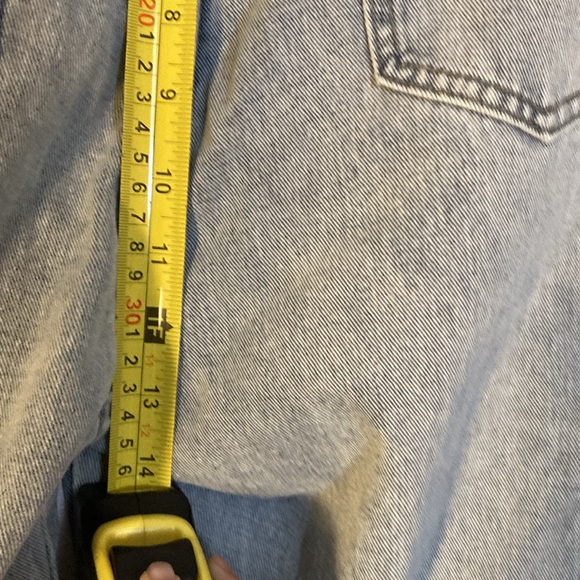 🍁 BNWOT SHEIN HI WAIST Cargo light blue denim jeans •S• 15”•inseam 13” - Picture 8 of 11